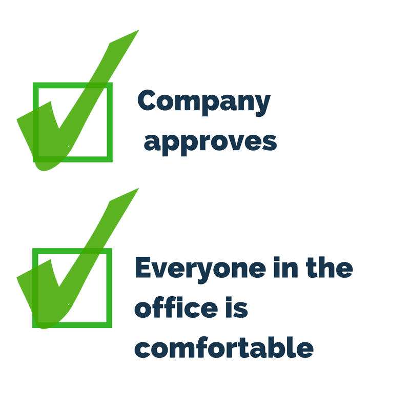 check company approves check everyone in the office is comfortable