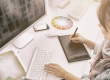 female graphic designer working on her computer