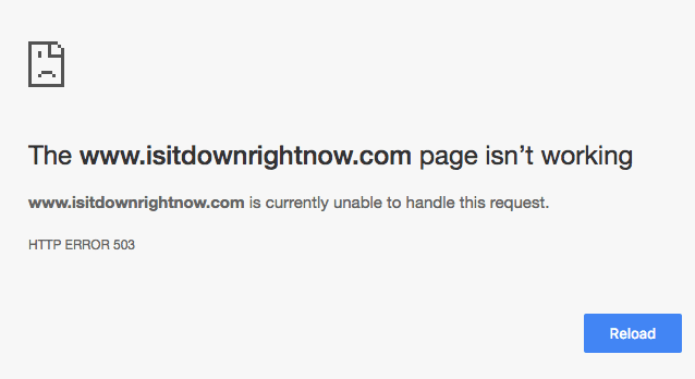 www.isitdownrightnow.com page isn't working