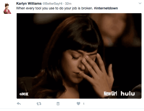 When every tool you use to your job is broken. #internetdown NewGirl GIF